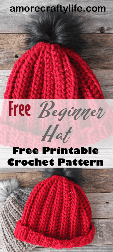free chunky crochet hat pattern for beginners-super bulky yarn gauge 6- easy wide scarf pattern - amorecraftylife.com #crochet #crochetpattern #freecrochetpattern