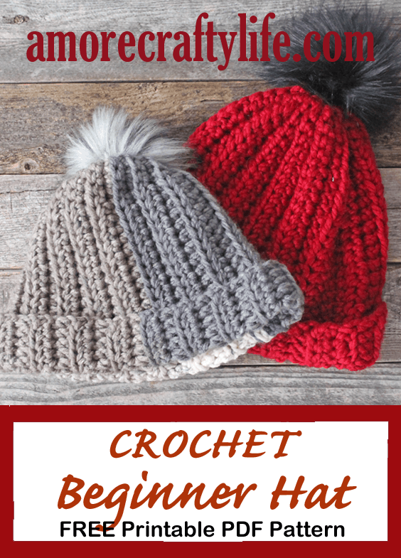 Easy Crochet Hat Pattern for Beginners with Bulky Yarn A More Crafty Life