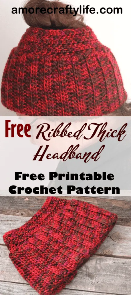 double thick Crochet ear warmer Headband pattern - Free Pattern -crochet ear warmer pattern- printable pdf - winter headband - amorecraftylife.com #crochet #crochetpattern #freecrochetpattern