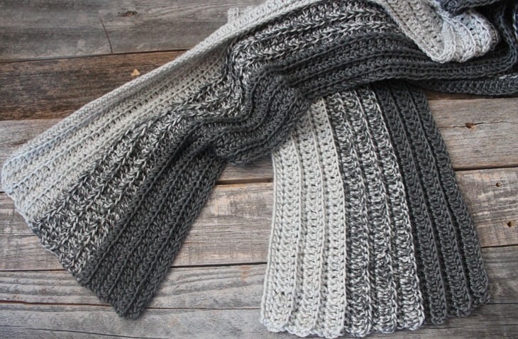 mens striped 1 skein scarf