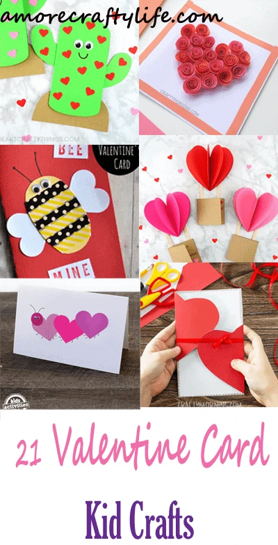 valentines day card kid crafts - arts and crafts activities -valentines day kid craft- amorecraftylife.com #kidscraft #craftsforkids #valentinesday #preschool