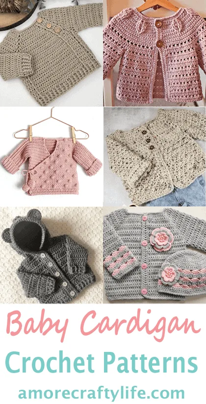 Make a cute baby sweater crochet pattern. baby cardigan crochet pattern - baby gift -amorecraftylife.com - baby afghan - #baby #crochet #crochetpattern