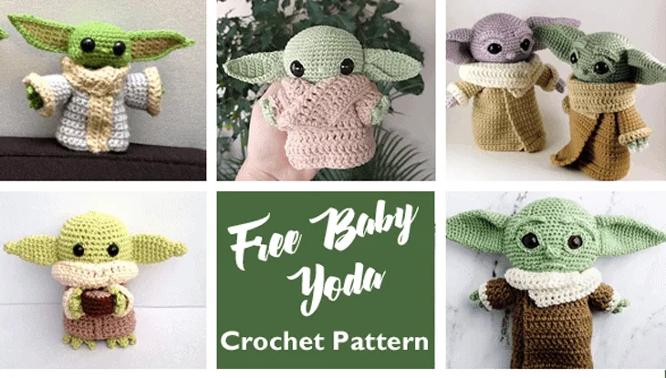 Crochet Baby Yoda Patterns free - baby alien - the child - amigurumi #crochet #crochetpattern #diy