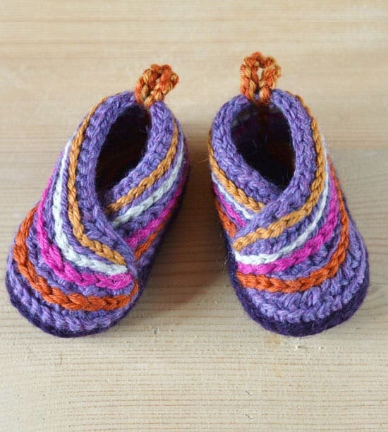 free kimono baby booties crochet pattern
