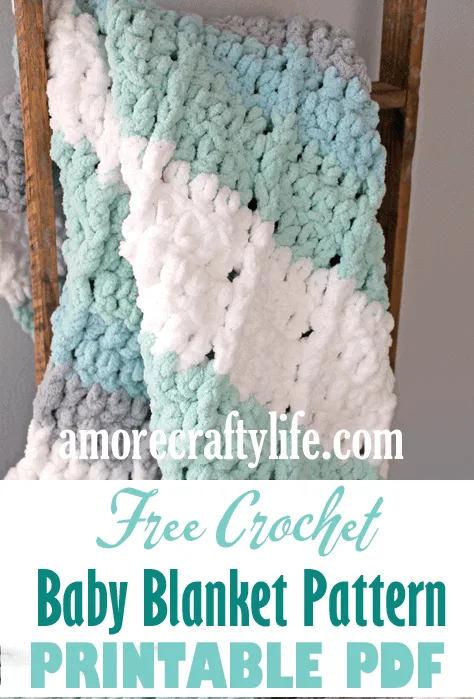 easy seafoam stripe crochet baby blanket free pattern - amorecraftylife.com -bernat blanket yarn - baby afghan - free printable crochet pattern - bernat blanket yarn #baby #crochet #crochetpattern #freecrochetpattern