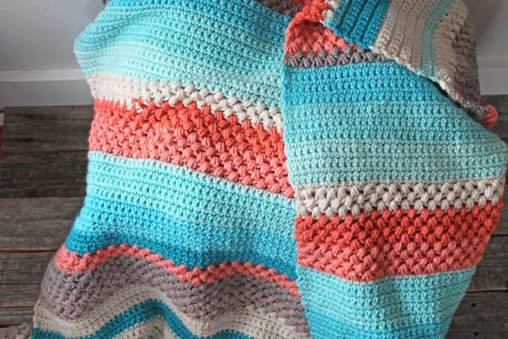bean stitch crochet blanket pattern free PDF - -amorecraftylife.com - afghan pattern -crochet blanket pattern- caron cake yarn- double crochet - free printable crochet pattern #crochet #crochetpattern #freecrochetpattern