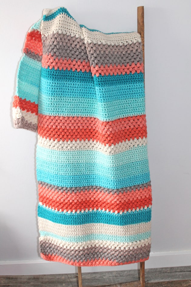 bean stitch crochet blanket pattern free PDF - -amorecraftylife.com - afghan pattern -crochet blanket pattern- caron cake yarn- double crochet - free printable crochet pattern #crochet #crochetpattern #freecrochetpattern