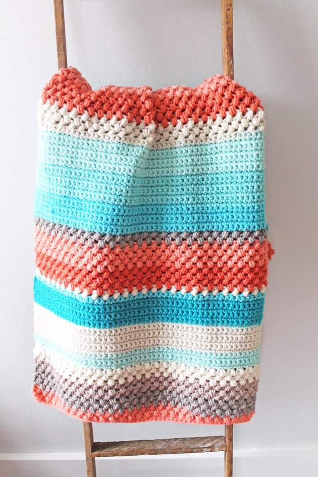 bean stitch crochet blanket pattern free PDF - -amorecraftylife.com - afghan pattern -crochet blanket pattern- caron cake yarn- double crochet - free printable crochet pattern #crochet #crochetpattern #freecrochetpattern