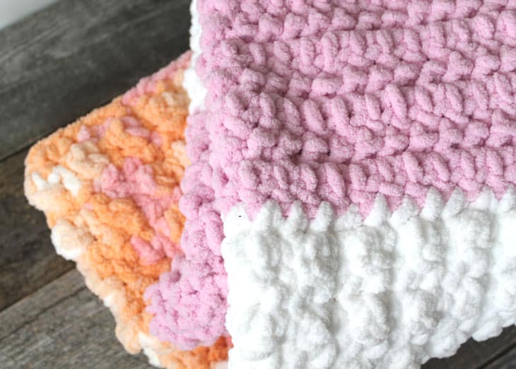 peachy crochet baby blanket free pattern - super bulky chenille yarn - amorecraftylife.com -bernat blanket yarn - baby afghan - free printable crochet pattern - bernat blanket yarn #baby #crochet #crochetpattern #freecrochetpattern