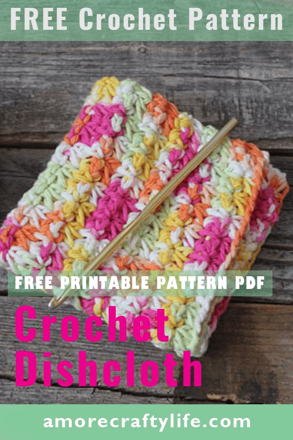easy over the rainbow trinity stitch crochet dishcloth pattern - free printable pdf - amorecraftylife.com #crochet #crochetpattern #freecrochetpattern