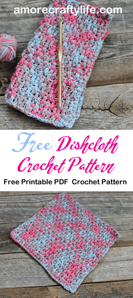 easy rice stitch crochet washcloth pattern - free printable pdf - amorecraftylife.com #crochet #crochetpattern #freecrochetpattern