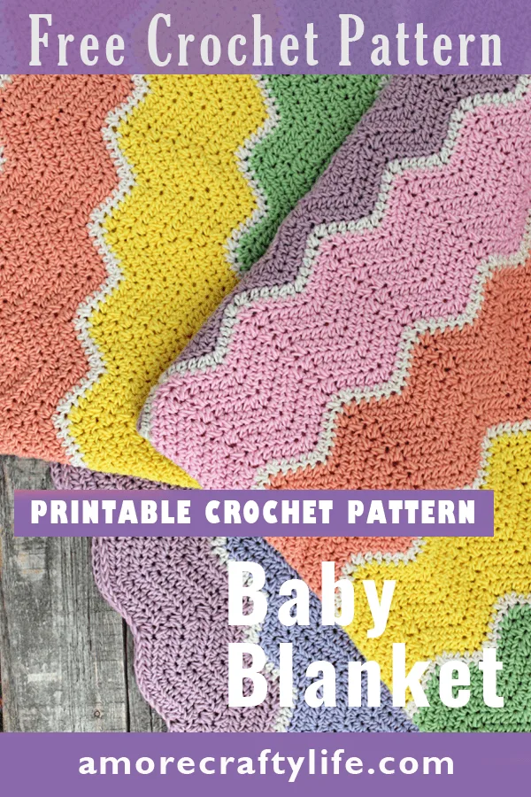 rainbow sherbet baby blanket free crochet pattern - free printable crochet pattern - amorecrafty.com #crochet #crochetpattern #freecrochetpattern