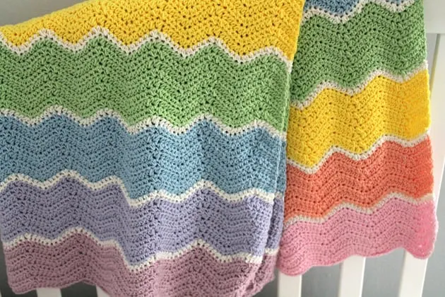 rainbow sherbet baby blanket free crochet pattern - free printable crochet pattern - amorecrafty.com #crochet #crochetpattern #freecrochetpattern