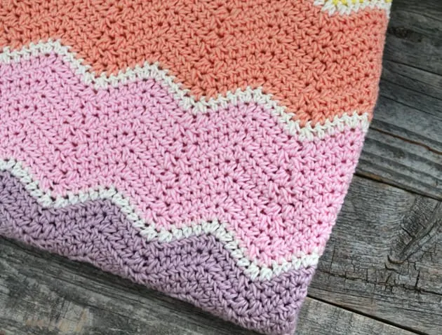 rainbow sherbet baby blanket free crochet pattern - free printable crochet pattern - amorecrafty.com #crochet #crochetpattern #freecrochetpattern