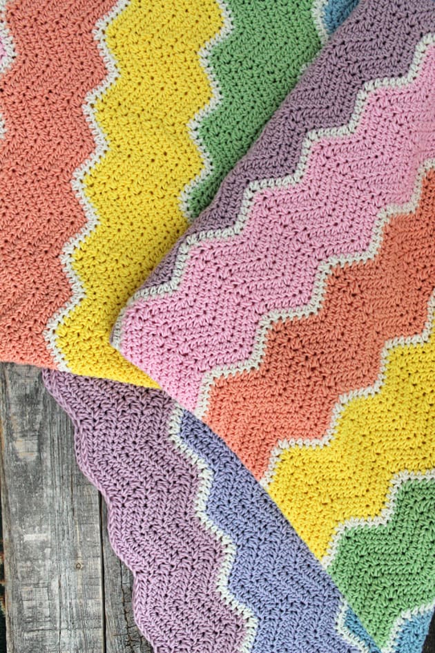 rainbow sherbet baby blanket free crochet pattern - free printable crochet pattern - amorecrafty.com #crochet #crochetpattern #freecrochetpattern