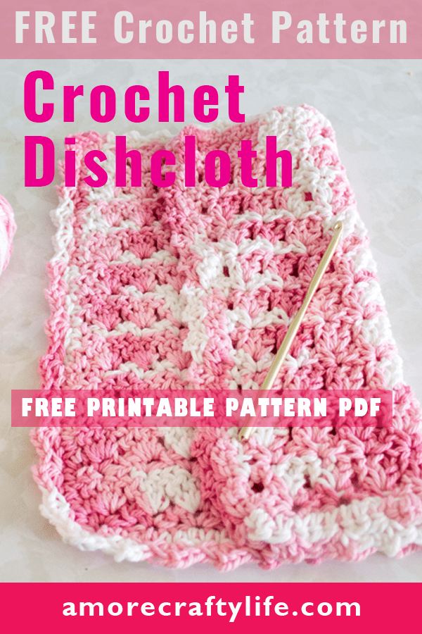 easy primrose stitch crochet dishcloth pattern - free printable pdf - amorecraftylife.com #crochet #crochetpattern #freecrochetpattern