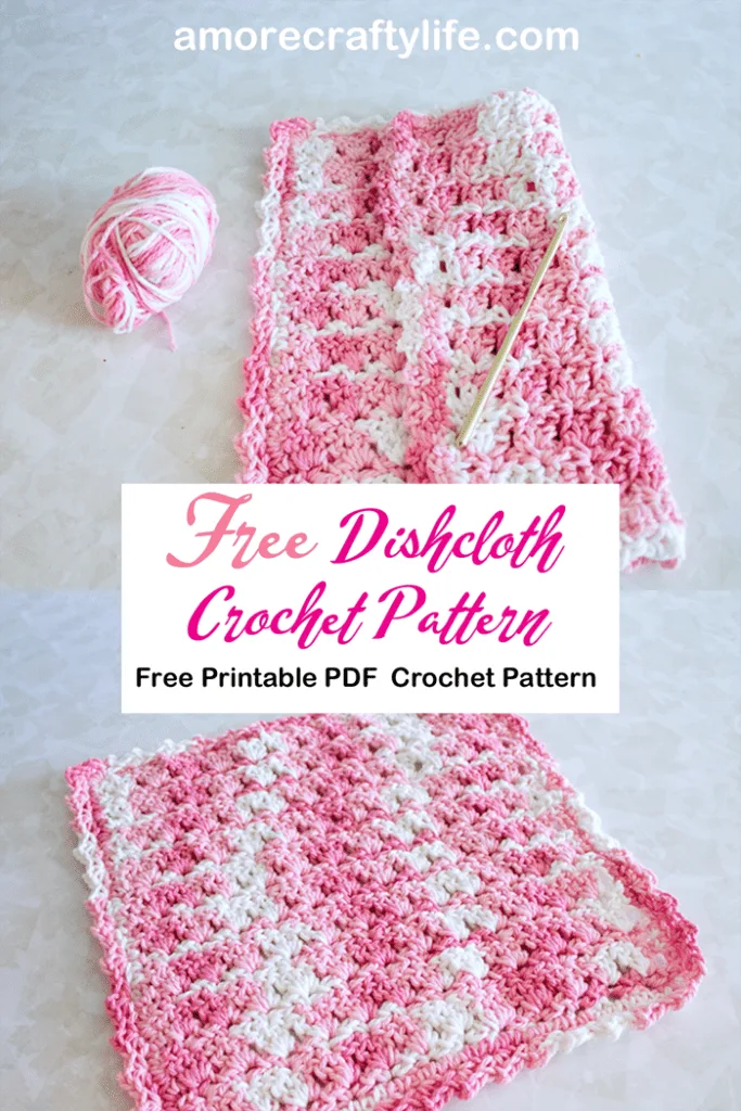 easy primrose stitch crochet dishcloth pattern - free printable pdf - amorecraftylife.com #crochet #crochetpattern #freecrochetpattern