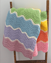 Pastel rainbow ripple baby blanket