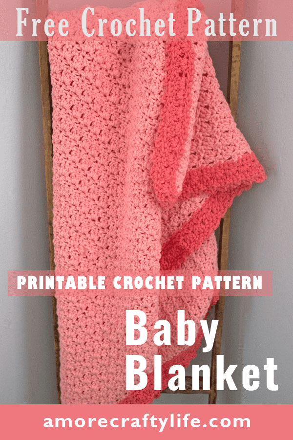 Make this soft free crochet baby blanket pattern. - worsted weight gauge 4 - amorecraftylife.com - free printable crochet pattern - bernat bundle up yarn #crochet #crochetpattern #freecrochetpattern