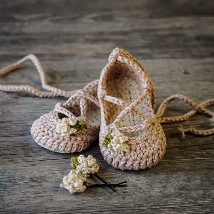 Crochet baby ballet slippers free pattern deals