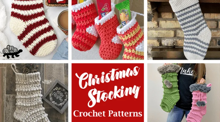 crochet Christmas stocking patterns - winter - home decor- amorecraftylife.com #crochet #crochetpattern #diy #christmas