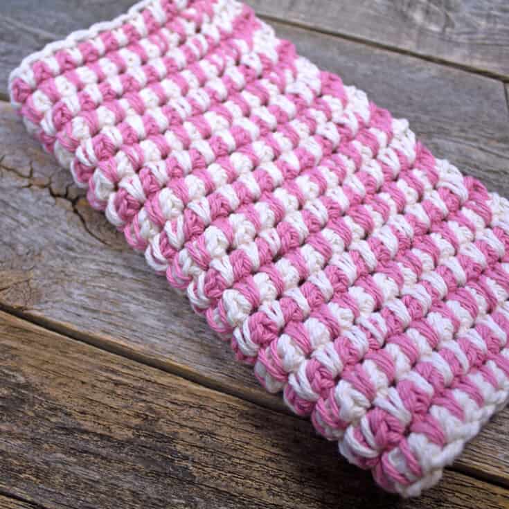 easy spike stitch crochet dishcloth pattern - free printable pdf - amorecraftylife.com #crochet #crochetpattern #freecrochetpattern