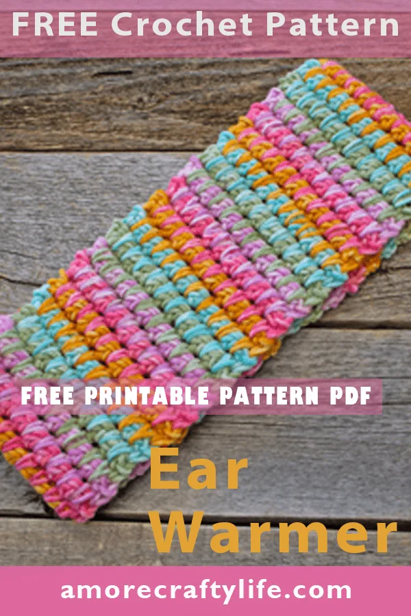 Make an easy winter crochet headband pattern. Tie Dye Childs Ear Warmer Headband Crochet Pattern Free PDF- printable pdf - winter headband - amorecraftylife.com Red Heart Unforgettable Yarn #crochet #crochetpattern #freecrochetpattern