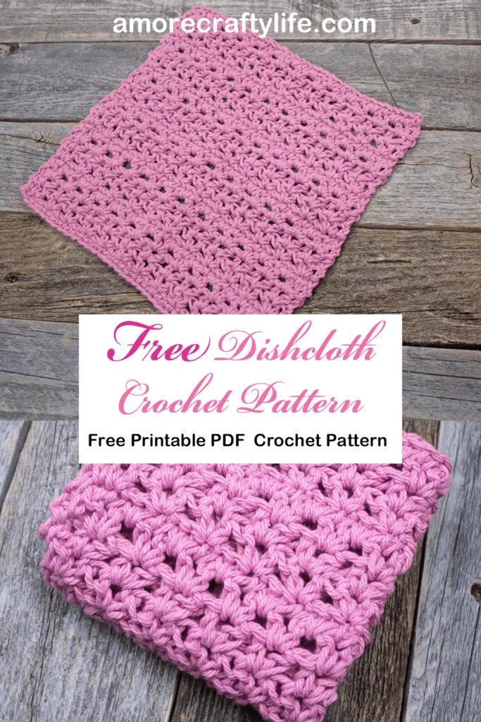 easy hdc v stitch crochet dishcloth pattern - free printable pdf - amorecraftylife.com #crochet #crochetpattern #freecrochetpattern 