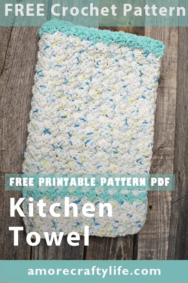 springtide cotton kitchen towel crochet pattern - free printable pdf - amorecraftylife.com #crochet #crochetpattern #freecrochetpattern