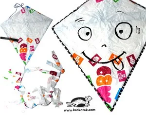 Plastic bag kite craft for kids