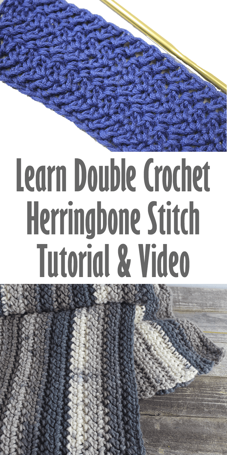 Herringbone Stitch Crochet Tutorial - Free Patterns - A More Crafty Life