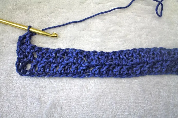 3rd row of waffle stitch crochet tutorial