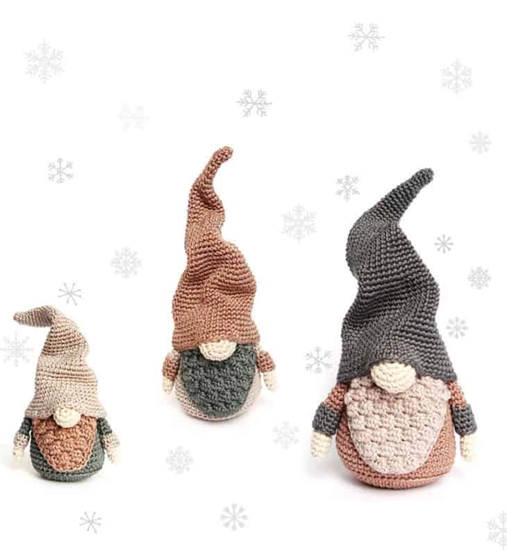Make a cute crochet gnome pattern. Fun amigurumi patterns.