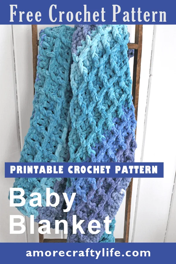 Try this ombre waffle chunky crochet baby blanket pattern. This easy pattern uses basic stitches to make this textured box.