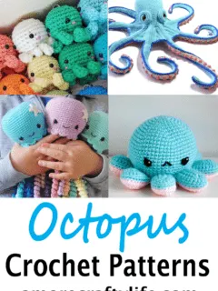 Make a cute crochet octopus. This adorable stuffed animal would make a cute baby gift.
