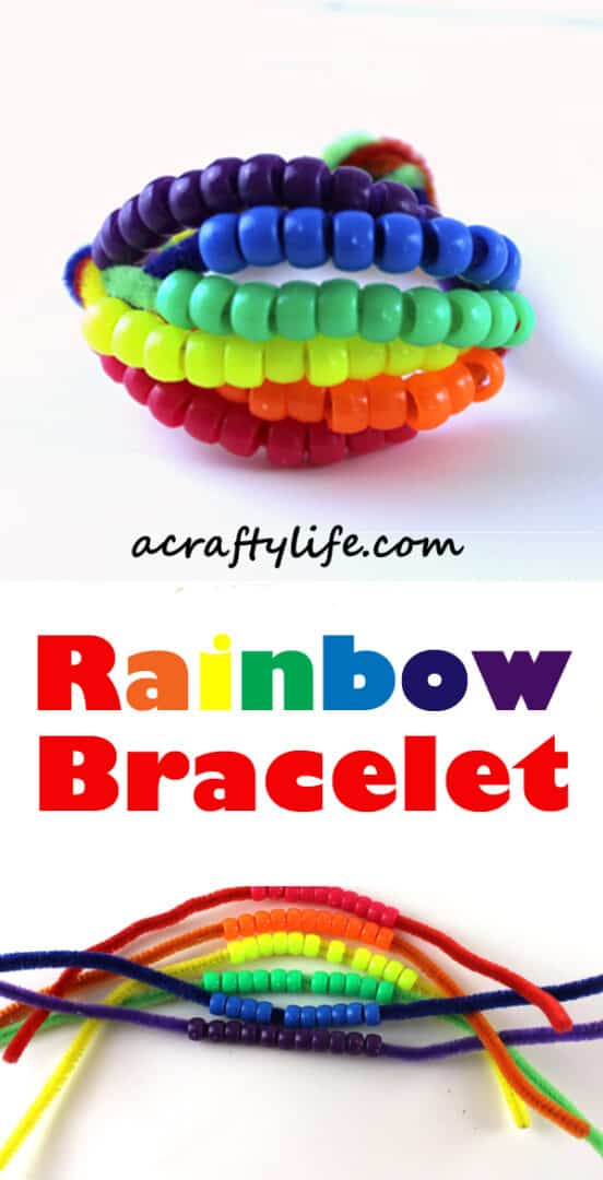 Rainbow Bracelet Craft - Fun Easy Kid Craft - A More Crafty Life