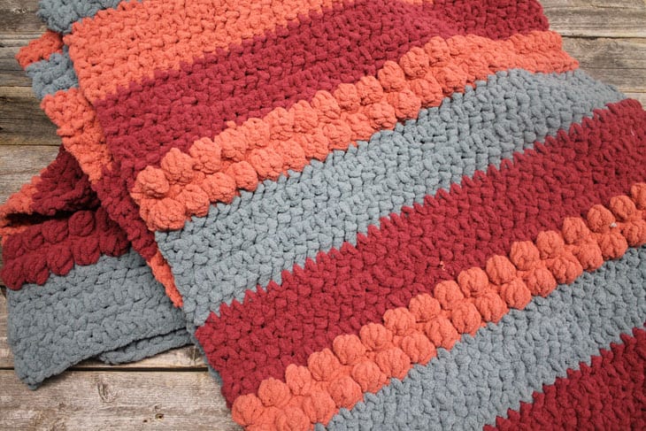 Triple Berry Chunky Crochet Throw Blanket Pattern