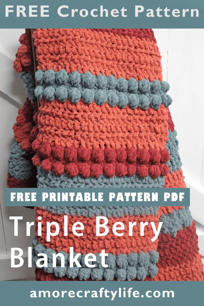 Try this easy Triple Berry Chunky Throw Pattern. This pattern uses a combination of basic stitches to make raised bobbles.