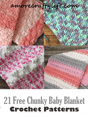 Make a chunky crochet baby blanket pattern. Free PDFs available.