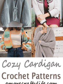 Make your own cozy pattern for a crochet cardigan. These sweaters are great for fall and winter.