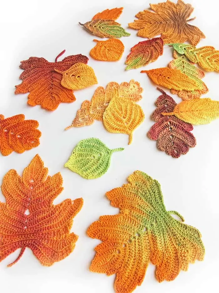 Try some of the colorful fall crochet leaf patterns.