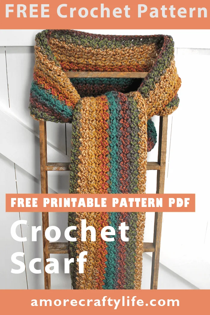 Try this pretty striped tweed scarf crochet pattern. This easy pattern has a free PDF available.