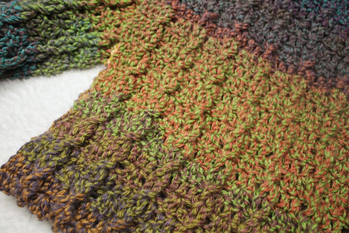 Free Twisted Lines Tweed Scarf Crochet Pattern - A More Crafty Life