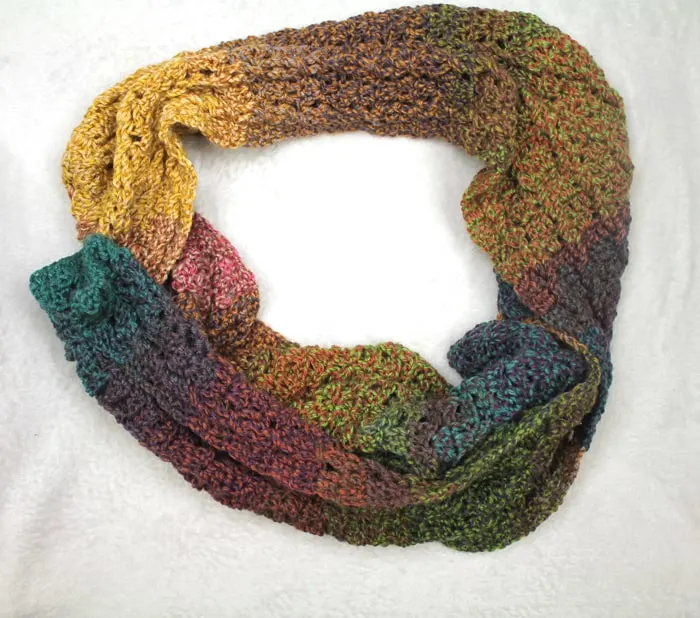 tweed crocheted scarf using Lion Brand Mandala Tweed Yarn