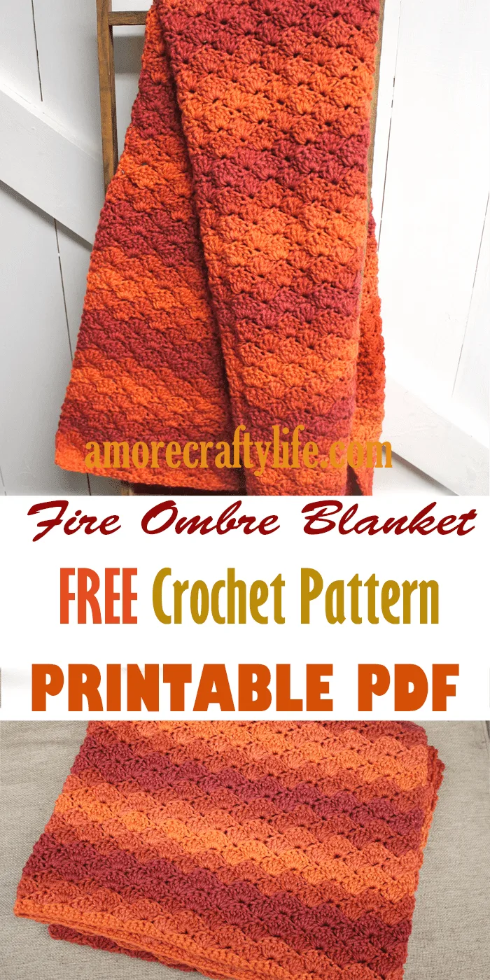 Try this pretty ombre shell stripe crochet blanket pattern. There is a free easy PDF.