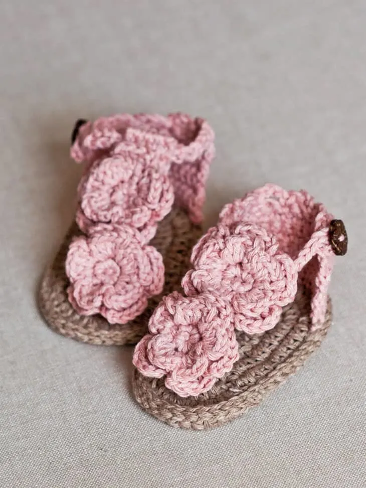 Make cute pairs of baby sandals. Try some of these small and quick crochet projects.