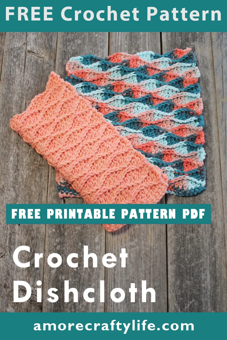 Try this raised wave dishcloth pattern. This pattern uses a repeat of basic stitches to make this eye-catching pattern. There is a free printable PDF available.