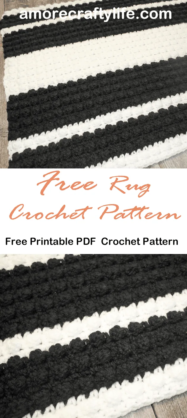 Learn how to make an easy crochet rug. This crochet pattern makes a quick striped rug.