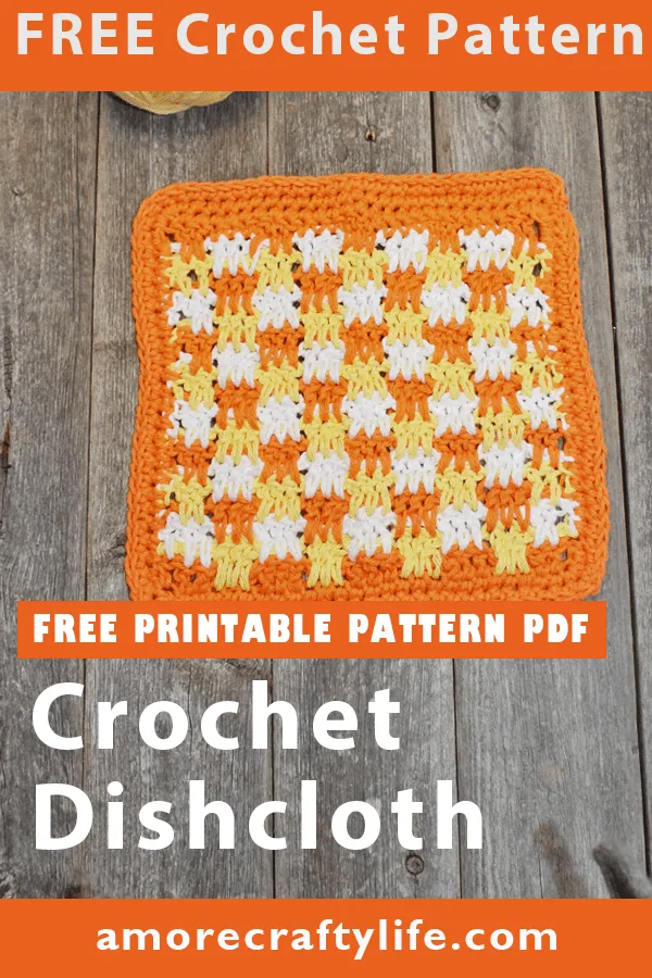 Try this colorful checkboard crochet dishcloth pattern. This pattern uses basic stitches to make this pattern. There is a free printable PDF.