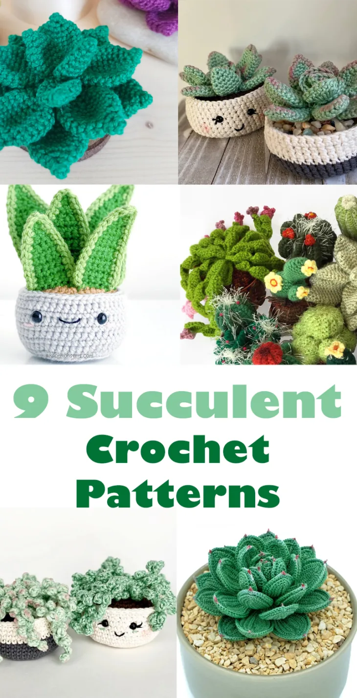 Make your own fun succulent crochet patterns. Use these faux plants to make your own indoor garden.